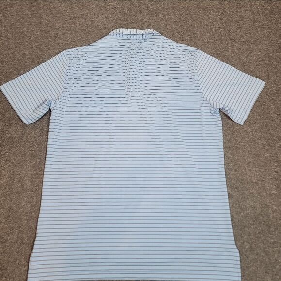 Peter Millar Summer Comfort Mens Size L Golf Polo Shirt Blue Black Striped - Picture 2 of 11